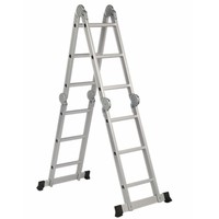 Échelle pliante multifonctionnelle en aluminium à 4 sections personnalisable, antidérapante, pour la construction en intérieur