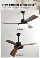 Ventilador de Techo Tradicional de 52'' con 3 Aspas de Hierro, 6 Velocidades, Luces LED y Control Remoto para Uso en Interiores