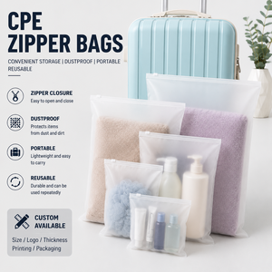 Bolsas con Cierre de Cremallera CPE, Transparentes y Reutilizables, para Viajes y Artículos de Cuidado Personal - Product Image 1