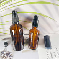 Flacons compte-gouttes d'huile essentielle en verre ambré de 50ml 100ml avec couvercle