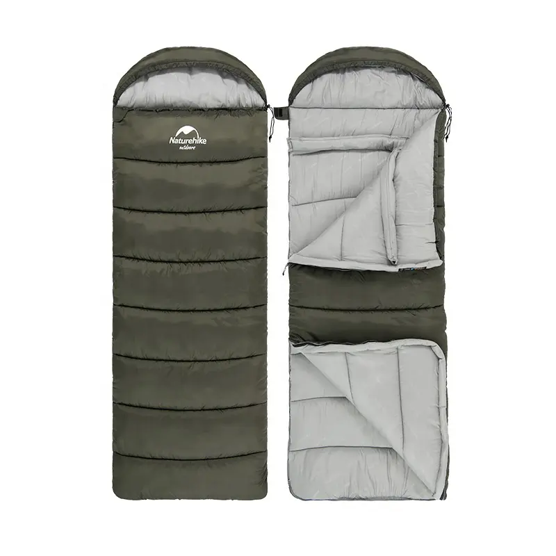 Naturehike outdoor camping hiking new U150 U250 U350 envelope cotton sleeping bag with hood