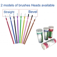 100 pièces/boîte micro-applicateur dentaire jetable brosses tête longue pliable cou bâtons brosses pour maquillage dentisterie soins nettoyage