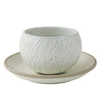 Ensemble tasse à café et soucoupe en porcelaine durable, motif pierre rétro, style vintage de luxe léger, design élégant et tendance, idéal pour Instagram, tasses mignonnes