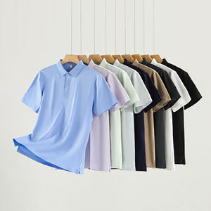 เสื้อโปโลแขนสั้นผู้ชาย สีพื้น ผ้าฝ้าย ระบายอากาศได้ดี สวมใส่สบาย ผ้าปิเก้ ทรงปกติ - Product Image 1