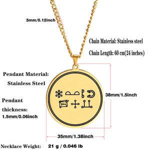 HLSS526 Set di esoterici sacri simboli scritti geometrici incisione Laser talismano amuleto in acciaio inox ciondolo <span class=keywords><strong>collana</strong></span> - Product Image 5