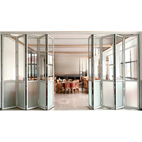 Porte coulissante pliante certifiée ISO9001 CE en aluminium anodisé pour restaurant, cuisine extérieure professionnelle, chambre et extérieur