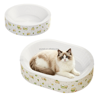 Grattoir pour chat en papier kraft blanc ovale et rond, grand et durable, jouet pour chat d'intérieur pour le repointage des griffes