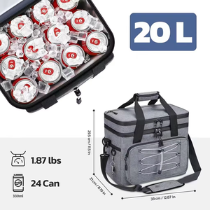 Borsa Termica Morbida Impermeabile, Contiene 24-75 Lattine, Ghiacciaia Portatile Pieghevole con Coperchio ad Accesso Rapido per Picnic e Spiaggia - Product Image 6