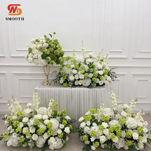 พรมปูทางเดินงานแต่งงานสีเขียวขาวลายกุหลาบผสมผสาน ทำจากผ้าไหมเทียม ขนาด 1.8-2.4 เมตร ขายดี - Product Image 6