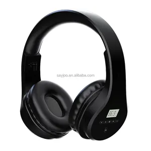 Comfortable wearing ear protection ear muffs FM radio headphone with digital display wireless hearing headset