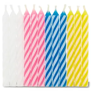 Creative Smokeless Happy Birthday Multicolored Spiral Birthday Candles With Thread Pillar Cake Candles