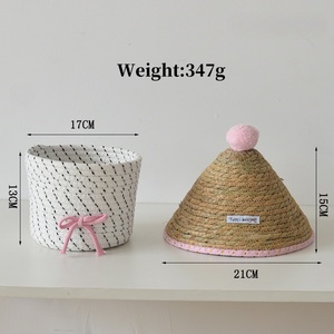 Boîte <span class=keywords><strong>de</strong></span> <span class=keywords><strong>rangement</strong></span> créative en coton tissé anti-poussière avec couvercle, panier <span class=keywords><strong>de</strong></span> bureau en tissu, organisation pour table d'appoint, décoration intérieure - Product Image 2