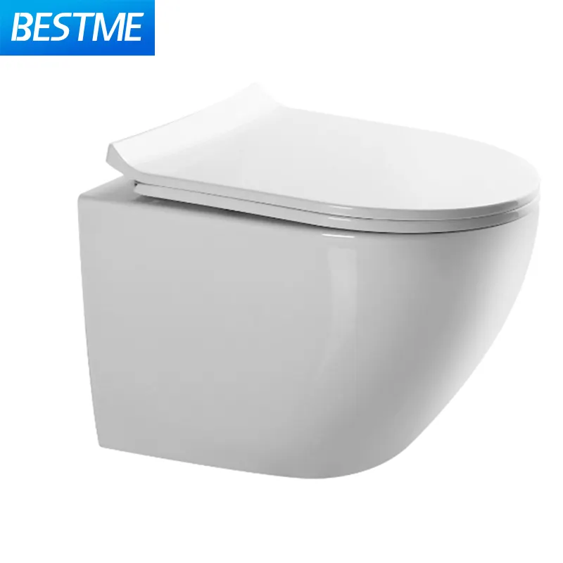 Leicht zu reinigende glatte Glasur Badezimmer se Wandbehang UF-Abdeckung Sitz Keramik Toiletten schüssel