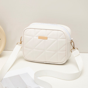 Sac bandoulière carré brodé à carreaux en PU pour femme, avec fermeture éclair, petit format, tendance, simple, pour téléphone portable, sac messager décontracté – Grande Vente - Product Image 6