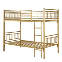 Lits superposés à deux étages pour enfants Rangement de lit en métal pour chambre à coucher Hôtel Mobilier scolaire Fer à repasser Double disponible