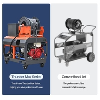 Amjet 4350psi16lpm Hydro Jetting Machine Protection contre les hautes températures 60 Leau Réservoir Machine de nettoyage des eaux usées pour tuyaux d'huile de cuisine