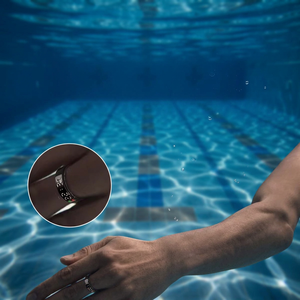 Bague connectée en alliage d'aluminium avec écran OLED tactile, moniteur de fréquence cardiaque, étanche 5 ATM, pour la natation, le sommeil, le fitness et la santé - Product Image 1