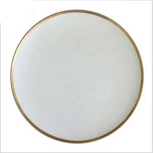 Nouvel arrivage d'ustensiles de cuisine ensemble d'assiettes de noël en céramique blanche simple bord doré vaisselle de mariage ensembles d'assiettes vaisselle - Product Image 3
