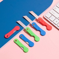 Couteau pliant pour étudiant, coupe-boîte, livraison express, petit couteau en plastique, couteau utilitaire pour film plastique, fournitures scolaires