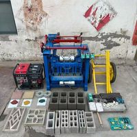 Machine à briques semi-automatique 4-35A électrique mobile pour la fabrication de blocs autobloquants avec ligne de production de briques creuses en sable