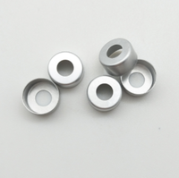 Capuchons en aluminium avec trou d'étanchéité, coque pour flacons tubulaires ou en verre moulé, de 13mm, 20mm ou 32mm, 10 pièces