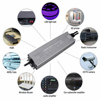 Alimentation LED à découpage ZMIN 300W AC 110-265V, boîtier aluminium, étanche IP67, ultra-mince, 12V 24V, avec garantie de 3 ans
