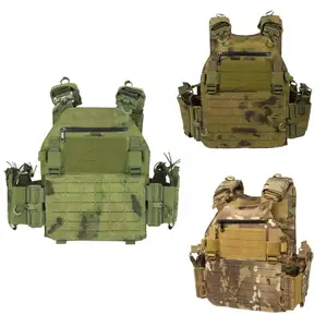 Yuda Fast Release Laser Cut Molle Systeem Beveiliging Tactische Plaat Drager Vest Pantservest Met Drievoudige Magazijn Zakjes