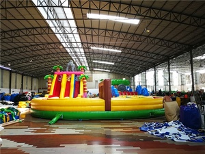 Juego al aire libre de PVC para niños, campo de obstáculos de rebote inflable con soplador, 30mL x 11mW x 6MH - Product Image 4