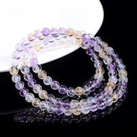 Pulsera de Cuentas de Ametrina Natural Multicolor para Mujer, de Moda, Directo de Fábrica - Cuarzo Bicolor Morado y Amarillo para Uso Diario, Regalo al por Mayor
