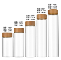 50ml 60ml 90ml 100ml 120ml Stoples Kaca Kecil Mulut Lebar Untuk Menyimpan Biji Kopi Dengan Tutup Bambu Kedap Udara