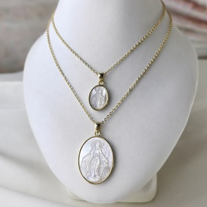 Colar de Prata Esterlina 925 com Pingente de Madre-Pérola Natural da Virgem Maria para Mulheres - Product Image 6