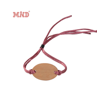 Bracelet en corde de cartes en bois réglable NFC Bracelet tissé en tissu RFID