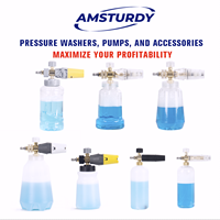 Canon à mousse transparent Amsturdy haute pression 4000 psi 275 bars avec bouteille de savon pour neige en acier inoxydable 304
