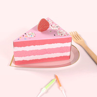 Boîte cadeau pliante de luxe personnalisée rose mignonne en forme de gâteau pour anniversaire, Noël, fête, emballage de bonbons