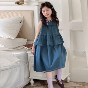 Vestido de mezclilla suave para niñ<span class=keywords><strong>a</strong></span>, estilo coreano, tipo pastel, ligero y adelgazante, <span class=keywords><strong>a</strong></span> la moda, novedad de verano 2026 - Product Image 6