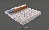 Matelas à ressorts ensachés sur mesure OEM, taille King, avec double surmatelas en mousse à mémoire de forme, compressé et roulé