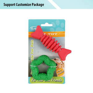 C4P Offre Spéciale caoutchouc étoile à cinq branches amd os forme chien jouet ensemble <span class=keywords><strong>2</strong></span> pièces chiot jouets - Product Image 4