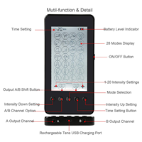 Appareil de massage rechargeable pour le cou, les épaules et la taille, machine TENS/EMS à double canal, contrôle de la durée, intensité réglable, toucher réel