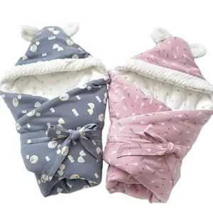 Hood Towel 100% Cotton Envelope For Discharge Winter Newborns Bedding Muslin Swaddle Warm Wrap Baby Sleeping Bag Soft 80x80cm
