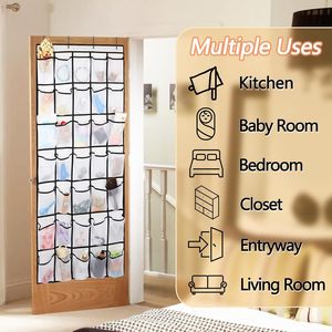 35 <b>Pockets</b> Over The Door Shoe Organizer White Rectangular Hook Type For Shoes Storage Behind Doors On Walls - Product Image 5
