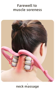 Masajeador de cuello de rodillo Manual portátil de 6 ruedas con logotipo personalizado Masaje cervical <span class=keywords><strong>para</strong></span> <span class=keywords><strong>el</strong></span> cuerpo Cabeza Cara Pie Cintura Brazo - Product Image 5