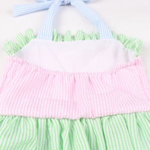 <span class=keywords><strong>Maillot</strong></span> <span class=keywords><strong>de</strong></span> <span class=keywords><strong>bain</strong></span> une pièce tendance pour filles, à rayures colorées pastel, avec volants doux au niveau du cou, pour tout-petits et enfants - Product Image 5