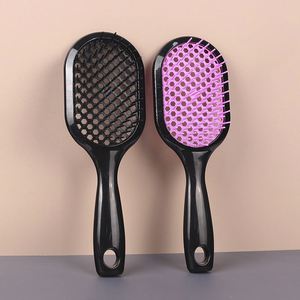 Customized Small Paddle Square Black Salon Vent Feature Plastic Handle Magic Hair <b>Brush</b> - Product Image 5