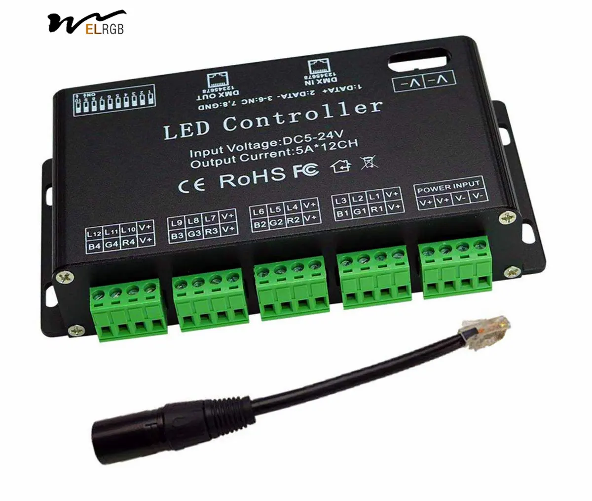 12-kanaals Dmx Decoder Rgb Led Lichtstrip Controller Dmx512 Decoder Dimmer Driver DC5V-24V Led Module Licht