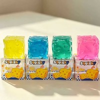 Balle en caoutchouc faite à la main style blocs de construction, saveur beurre d'arachide, changeant de couleur, mangue, jouet anti-stress souple