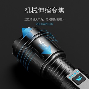 สไมล์ลิ่ง ชาร์ค M60 ไฟฉาย LED แบบซูมได้ ไฟฉายระยะไกลแบบชาร์จไฟได้ - Product Image 4