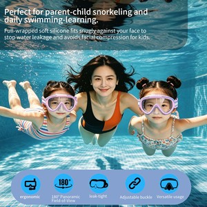 Máscara <span class=keywords><strong>de</strong></span> Snorkel para Niños <span class=keywords><strong>de</strong></span> 3 a 10 Años, Lentes <span class=keywords><strong>de</strong></span> Vidrio Templado, Antiderrames, Silicona, Vista Panorámica <span class=keywords><strong>de</strong></span> 180°, <span class=keywords><strong>Gafas</strong></span> <span class=keywords><strong>de</strong></span> Natación - Product Image 4
