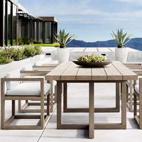 Mobilier de loisirs en bois de teck, hôtel Villa Patio chaises en bois Table jardin extérieur Table à manger et chaises ensemble