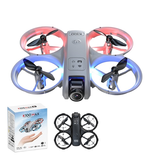 Hot K100 Max Mini Drone Dual Camera Four-way Obstacle Avoidance Intelligent Fixed Height Hovering 2.4G Aerial FPV Quadcopter 4K