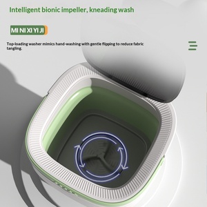 Lavadora Portátil Plegable <span class=keywords><strong>con</strong></span> Cesta de <span class=keywords><strong>Centrifugado</strong></span>, 3 Modos de Limpieza, Ideal para Ropa Pequeña - Product Image 2